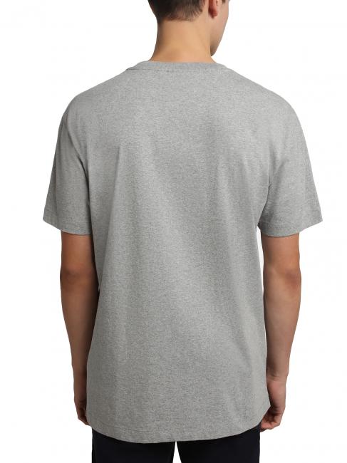 S-BOX SS Camiseta de algod&oacute;n con cuadro de logo mezcla gris medio - camiseta
