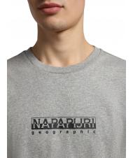 NAPAPIJRI S-BOX SS Camiseta de algod&oacute;n con cuadro de logo mezcla gris medio - camiseta - 3