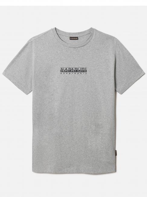 S-BOX SS Camiseta de algod&oacute;n con cuadro de logo mezcla gris medio - camiseta