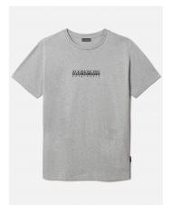 NAPAPIJRI S-BOX SS Camiseta de algod&oacute;n con cuadro de logo mezcla gris medio - camiseta - 4