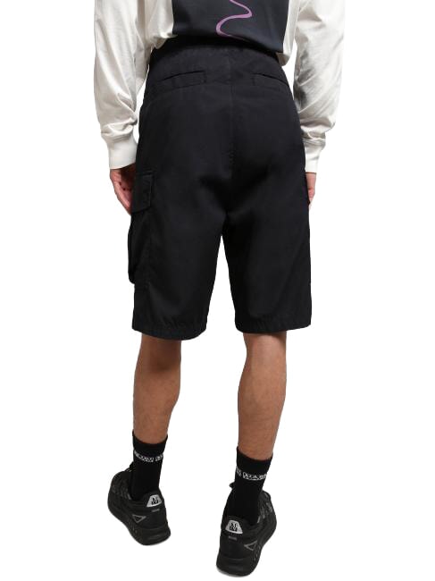 N-DRU Bermuda cargo de algod&oacute;n con cintur&oacute;n negro 041 - Pantalones