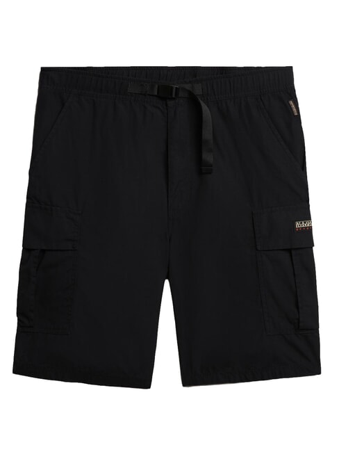 N-DRU Bermuda cargo de algod&oacute;n con cintur&oacute;n negro 041 - Pantalones