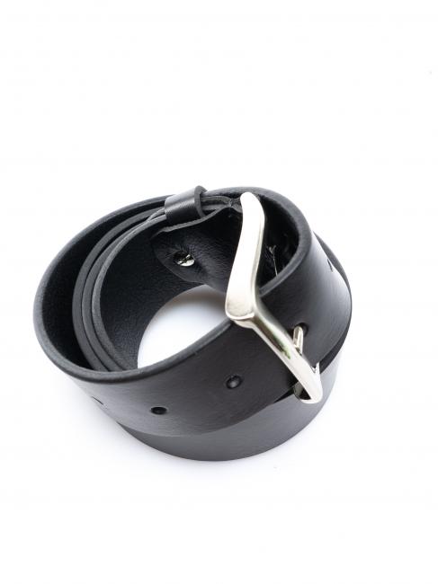 CINTURA UOMO Hecho en Italia cuero negro - Cinturones