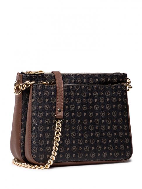 HERITAGE  Bolso de hombro con cadena negro marr&oacute;n - Bolsos Mujer