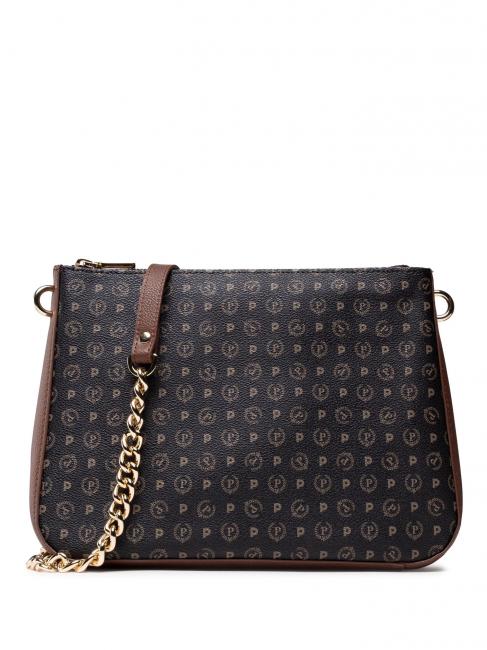 HERITAGE  Bolso de hombro con cadena negro marr&oacute;n - Bolsos Mujer