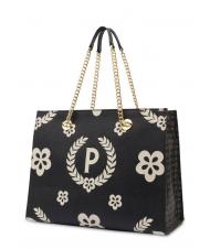 POLLINI HERITAGE  Bolsa de la compra con estampado all over negro - Bolsos Mujer - 4
