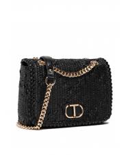 TWINSET STRAW EMBROIDERY Bolso bandolera peque&ntilde;o con solapa - Bolsos Mujer