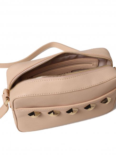 SQUARED STUDS Bolso bandolera con cremallera arena cubana - Bolsos Mujer