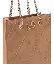 TWINSET BIG STITCHING Bolso shopper acolchado vertical arena cubana - Bolsos Mujer - 3
