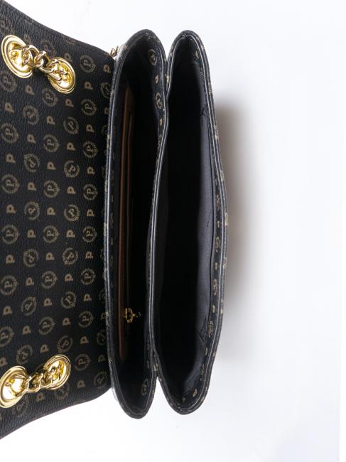 HERITAGE Bolso bandolera mediano negro marrón - Bolsos Mujer