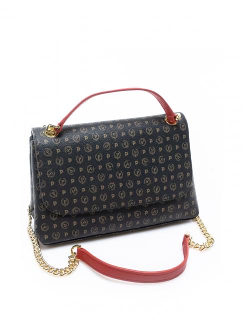 HERITAGE Bolso bandolera mediano laca negra - Bolsos Mujer