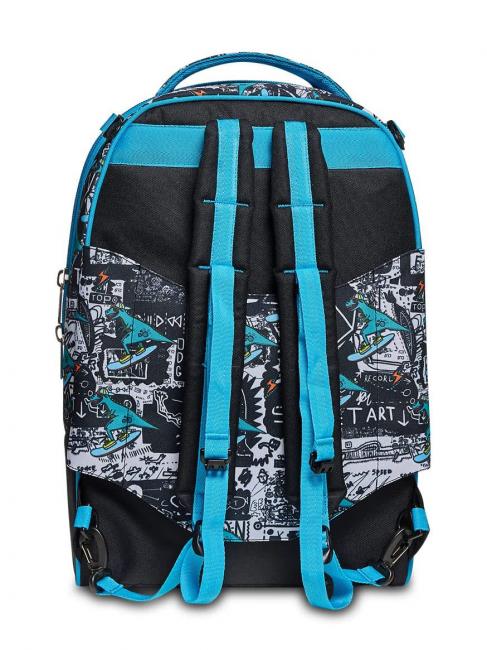 GANG ANIMALI FLIP 3D SJ Mochila trolley desmontable con ruedas triples negro - Mochilas con ruedas