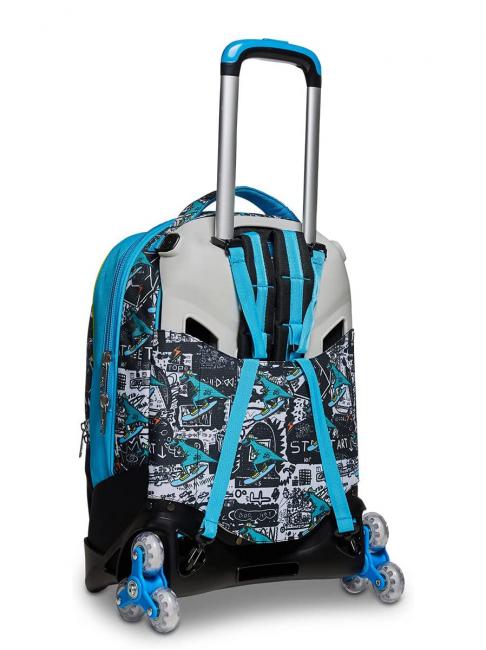 GANG ANIMALI FLIP 3D SJ Mochila trolley desmontable con ruedas triples negro - Mochilas con ruedas
