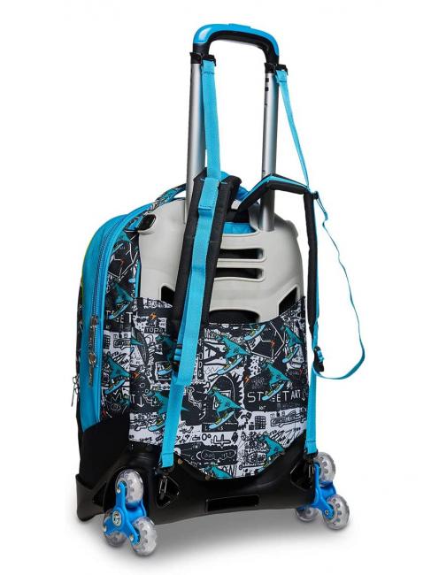 GANG ANIMALI FLIP 3D SJ Mochila trolley desmontable con ruedas triples negro - Mochilas con ruedas
