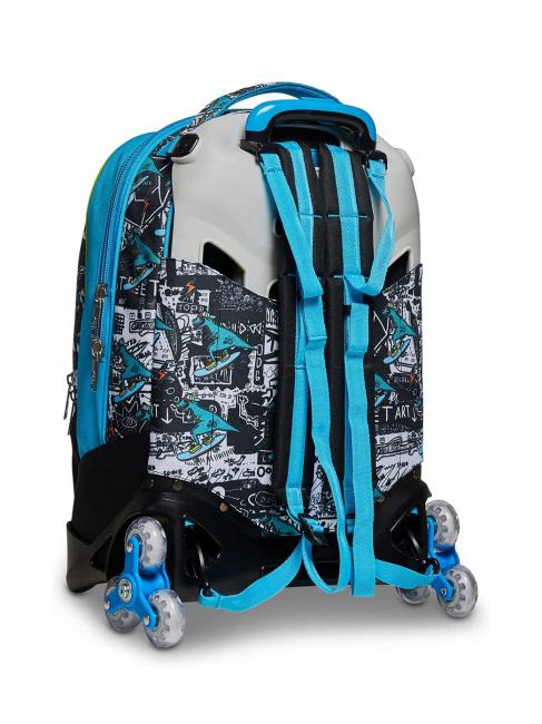 GANG ANIMALI FLIP 3D SJ Mochila trolley desmontable con ruedas triples negro - Mochilas con ruedas