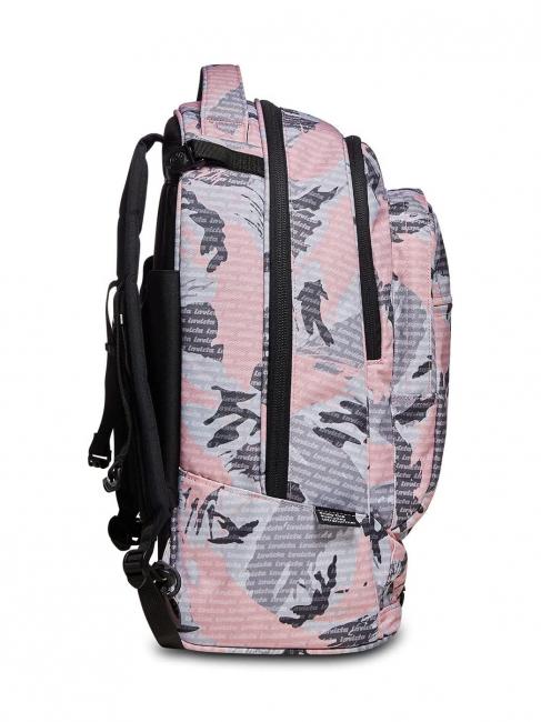 NEW PLUG FANTASY Mochila trolley con trolley desmontable logotipo de camuflaje rosa - Mochilas con ruedas