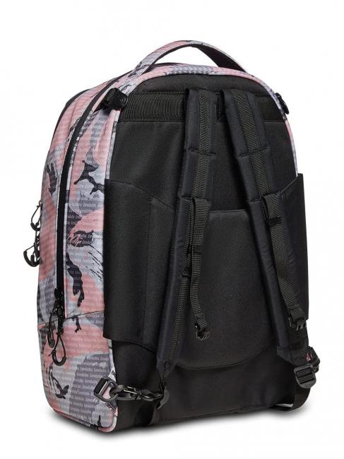 NEW PLUG FANTASY Mochila trolley con trolley desmontable logotipo de camuflaje rosa - Mochilas con ruedas