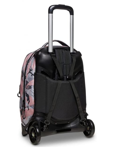NEW PLUG FANTASY Mochila trolley con trolley desmontable logotipo de camuflaje rosa - Mochilas con ruedas