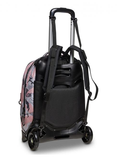 NEW PLUG FANTASY Mochila trolley con trolley desmontable logotipo de camuflaje rosa - Mochilas con ruedas
