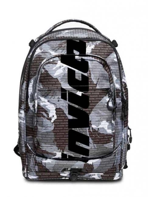 NEW PLUG FANTASY Mochila trolley con trolley desmontable logotipo de camuflaje negro - Mochilas con ruedas