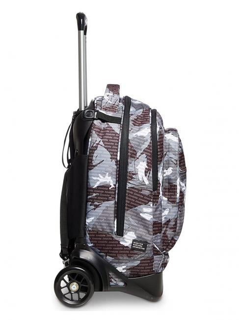 NEW PLUG FANTASY Mochila trolley con trolley desmontable logotipo de camuflaje negro - Mochilas con ruedas