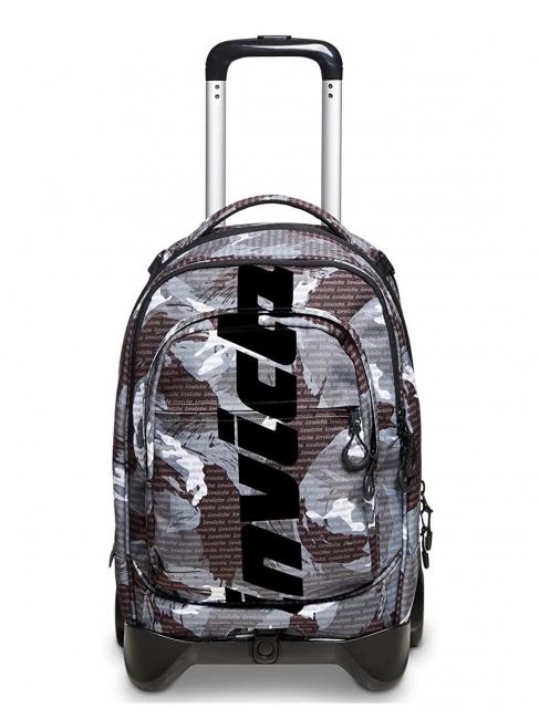 NEW PLUG FANTASY Mochila trolley con trolley desmontable logotipo de camuflaje negro - Mochilas con ruedas