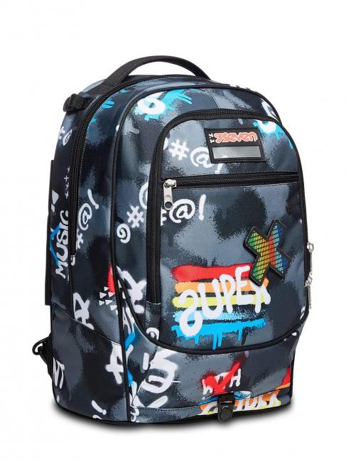 ROCK ON BOY JACK Mochila trolley desmontable con ruedas triples negro - Mochilas para port&aacute;til