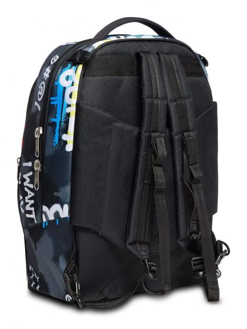 ROCK ON BOY JACK Mochila trolley desmontable con ruedas triples negro - Mochilas para port&aacute;til
