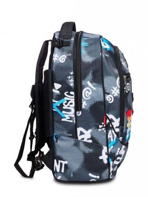 ROCK ON BOY JACK Mochila trolley desmontable con ruedas triples negro - Mochilas para port&aacute;til