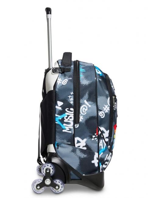 ROCK ON BOY JACK Mochila trolley desmontable con ruedas triples negro - Mochilas para port&aacute;til