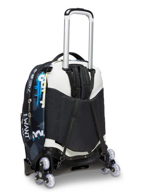 ROCK ON BOY JACK Mochila trolley desmontable con ruedas triples negro - Mochilas para port&aacute;til