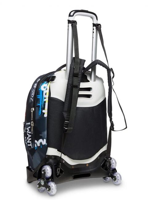 ROCK ON BOY JACK Mochila trolley desmontable con ruedas triples negro - Mochilas para port&aacute;til