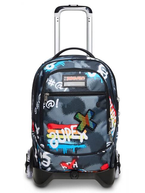 ROCK ON BOY JACK Mochila trolley desmontable con ruedas triples negro - Mochilas para port&aacute;til