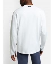 NAPAPIJRI S-MAEN Jersey de manga larga de algod&oacute;n con cuello redondo blanco brillante 002 - Su&eacute;teres de los hombres - 3