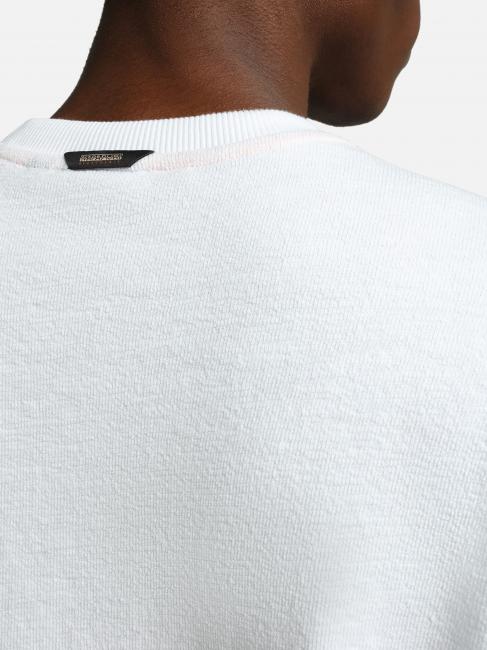 S-MAEN Jersey de manga larga de algod&oacute;n con cuello redondo blanco brillante 002 - Su&eacute;teres de los hombres