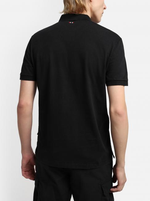 ELBAS JERSEY Polo de algod&oacute;n Micrologist negro 041 - camisa polo