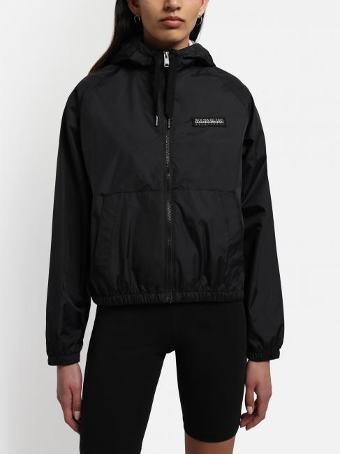 A-MORGEX W chaqueta kway con capucha negro 041 - Chaquetas de mujer