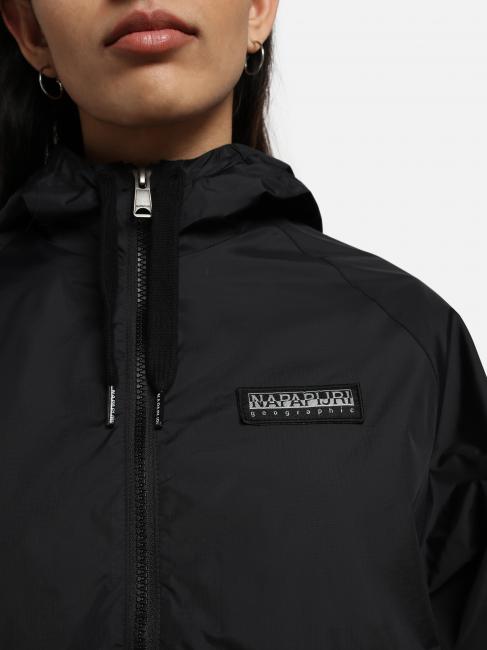 A-MORGEX W chaqueta kway con capucha negro 041 - Chaquetas de mujer