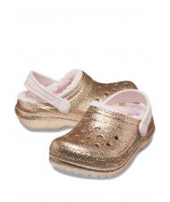CROCS CLASSIC LINED GLITTER KIDS Zueco acolchado dorado / apenas rosa - Zapatos de beb&eacute; - 6