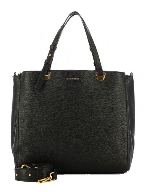LEA Bolso bandolera en piel texturizada negro - Bolsos Mujer