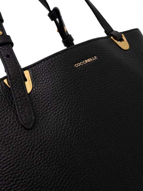LEA Bolso bandolera en piel texturizada negro - Bolsos Mujer