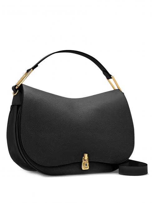 MAGIE L Bolso bandolera de piel con bandolera negro - Bolsos Mujer