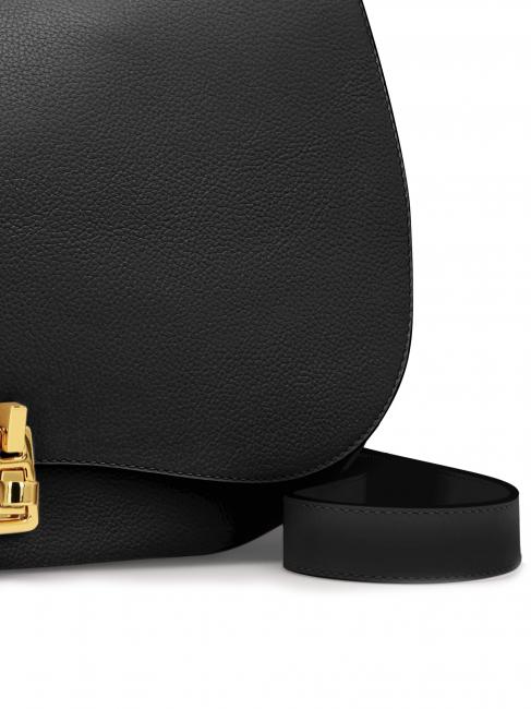 MAGIE L Bolso bandolera de piel con bandolera negro - Bolsos Mujer