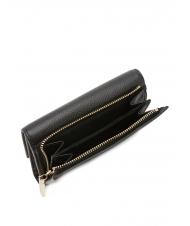 COCCINELLE METALLIC SOFT Cartera plegable de piel martillada negro - Carteras Mujer - 3