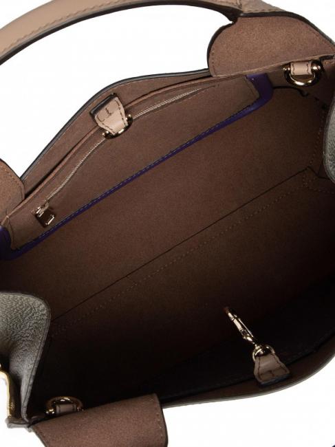 GILDA Bolso tote Roma y piel de becerro st eracle gris + salvia c - Bolsos Mujer