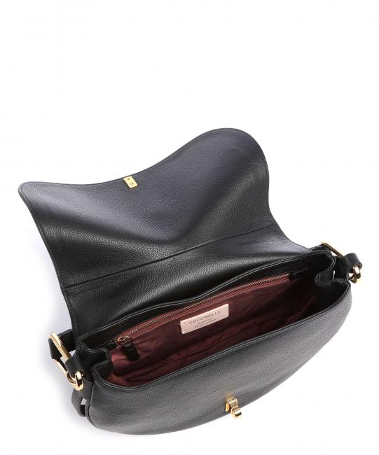 MAGIE M Bolso de piel martillada con bandolera negro - Bolsos Mujer