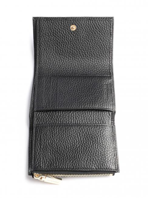 METALLIC SOFT Cartera peque&ntilde;a en piel texturizada negro - Carteras Mujer