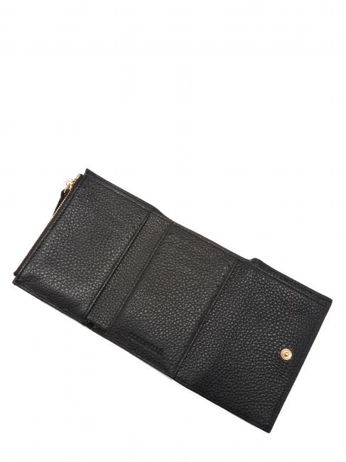 METALLIC SOFT Cartera peque&ntilde;a en piel texturizada negro - Carteras Mujer
