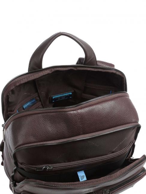 RONNIE Mochila para portátil 14", en piel BROWN - Mochilas para portátil