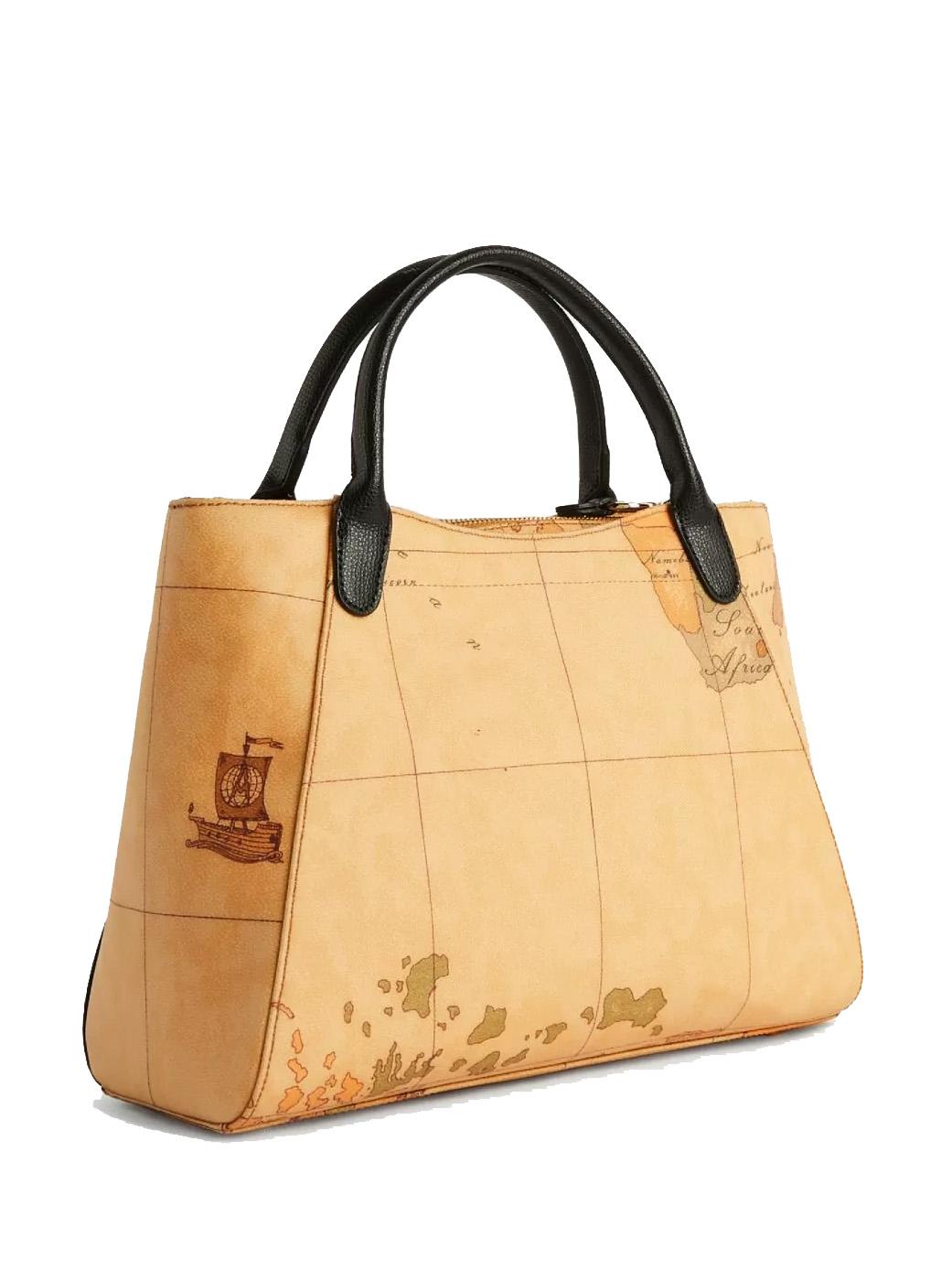 Alviero Martini Prima Classe Geo Bolso De Mano Con Bandolera Negro - ¡Compra En Le